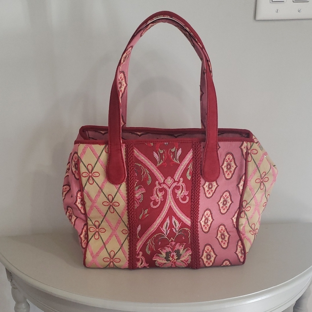 Talbots  Pink and Red Patterned Women's Bag
